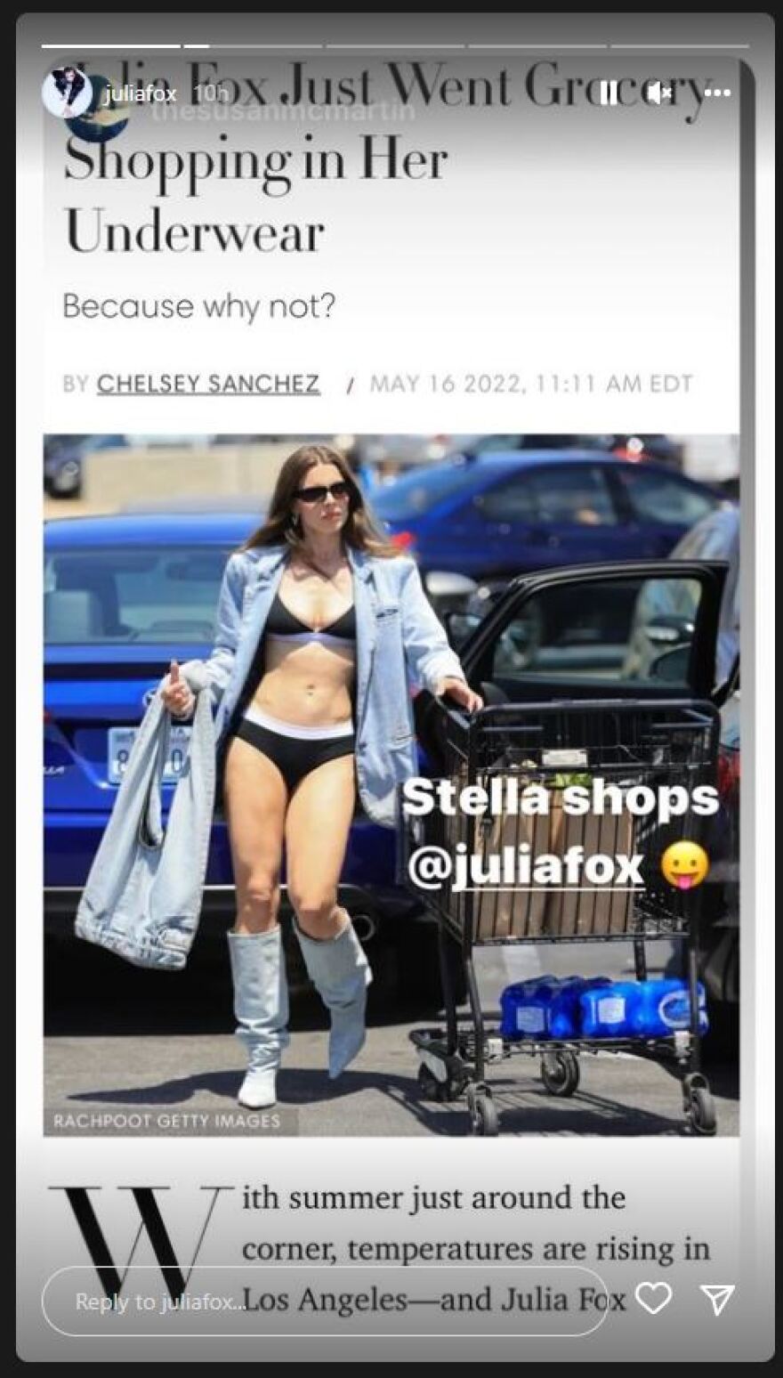 Η Τζούλια Φοξ πήγε στο σουπερμάρκετ με τα εσώρουχά της 