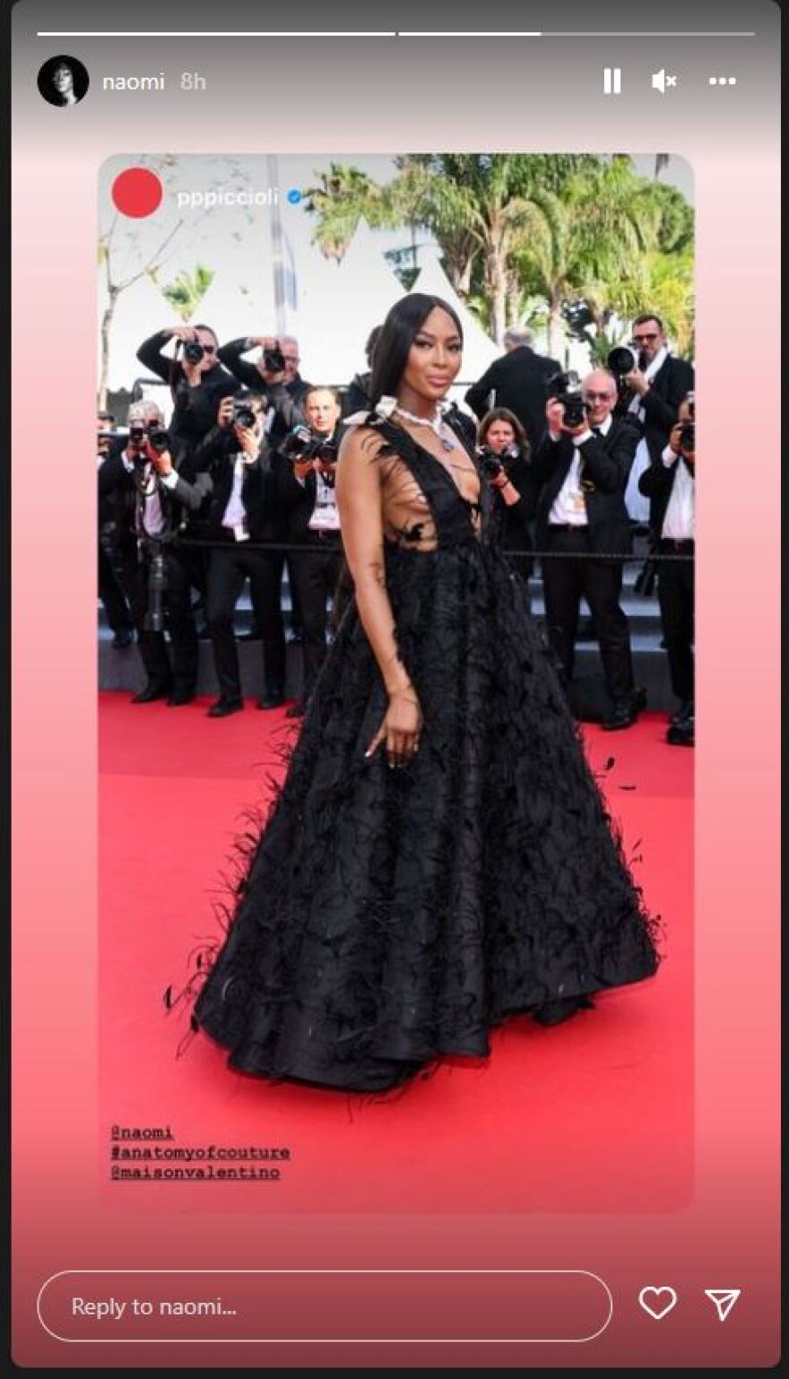 Η Ναόμι Κάμπελ εμφανίστηκε στις Κάννες με φόρεμα χωρίς σουτιέν