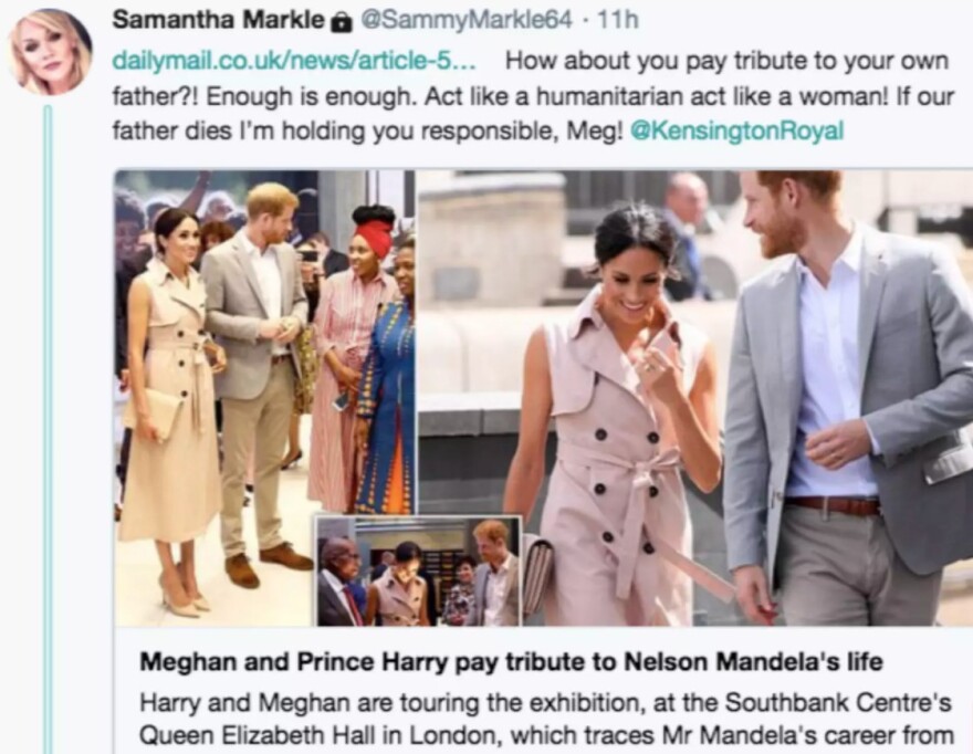 Στο νοσοκομείο με εγκεφαλικό ο πατέρας της Μέγκαν Μαρκλ