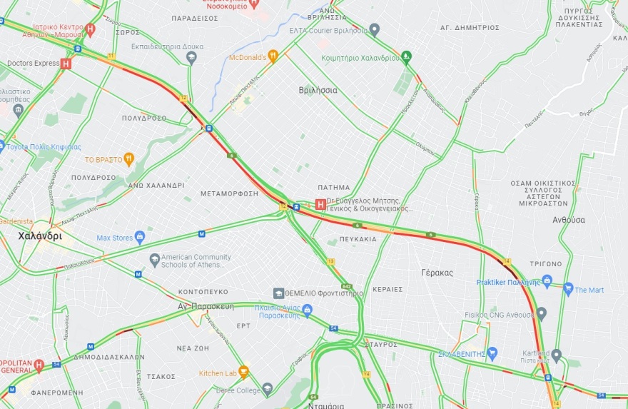 Μεγάλο μποτιλιάρισμα στην Αττική Οδό – Από Πλακεντίας ως την έξοδο Μαραθώνος