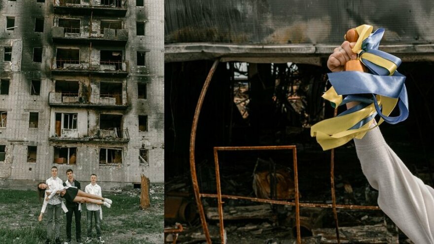 Αποφοίτηση μέσα στα ερείπια του πολέμου στην Ουκρανία - Δείτε φωτογραφίες