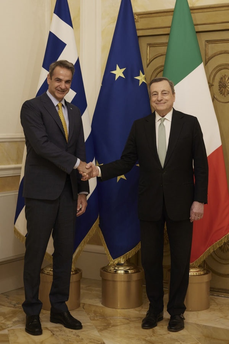 Για δύο ώρες συνομίλησαν Μητσοτάκης - Ντράγκι στη Ρώμη