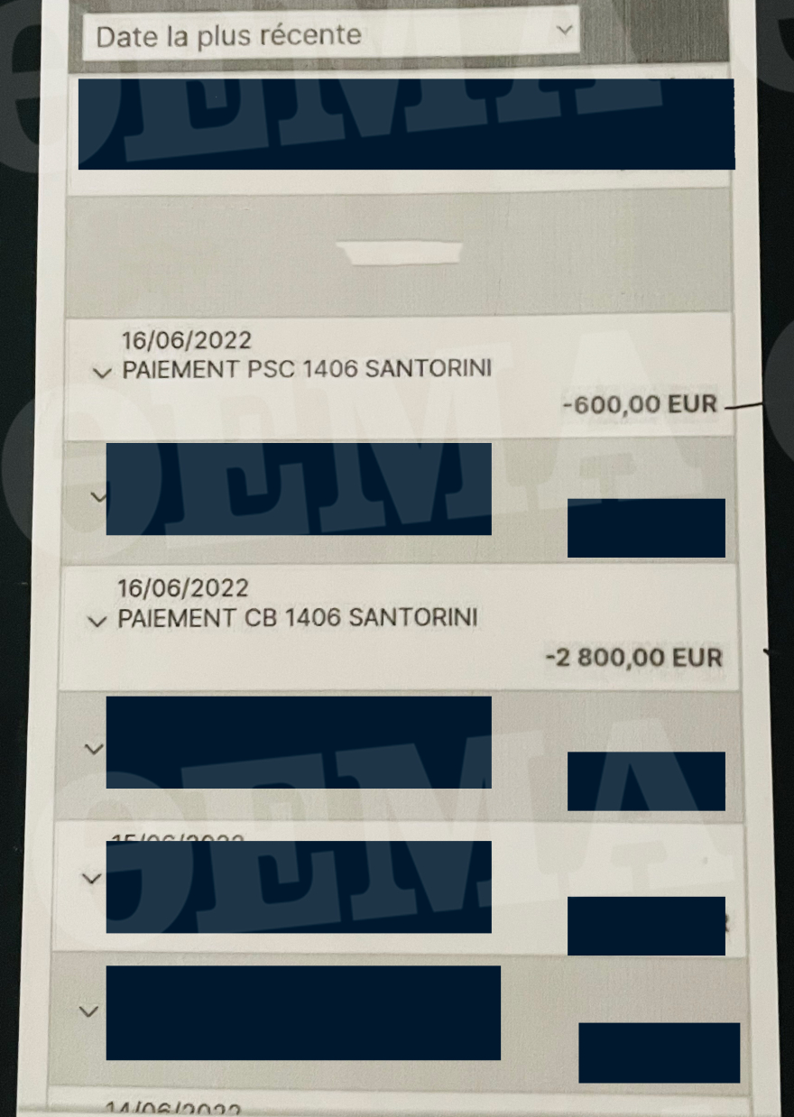 Οι αποδείξεις για τον... χρυσό συμπλέκτη που υποχρεώθηκαν να πληρώσουν οι Γάλλοι τουρίστες στη Σαντορίνη