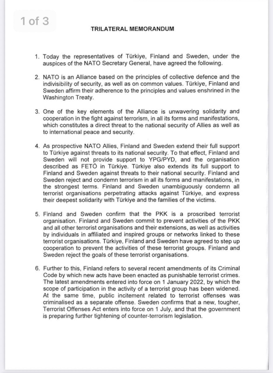 Μπάιντεν για την υπογραφή του τριμερούς μνημονίου: Yπέροχα νέα, ενισχύεται το ΝΑΤΟ