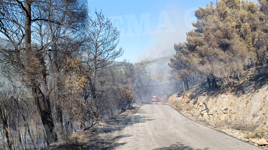 Οριοθετημένη η μεγάλη φωτιά στο Πόρτο Γερμενό - Καίει στο βουνό, έχουν κοπάσει οι άνεμοι
