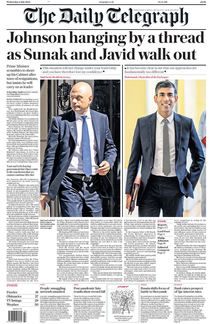 Βρετανία: «Βροχή» οι παραιτήσεις υπουργών από την κυβέρνηση Τζόνσον μετά το σκάνδαλο σεξουαλικής παρενόχλησης