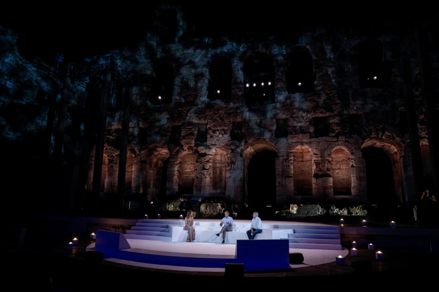 Στο Ηρώδειο Κυριάκος και Μαρέβα Μητσοτάκη με τον CEO του Netflix, Τεντ Σαράντος - Δείτε φωτογραφίες