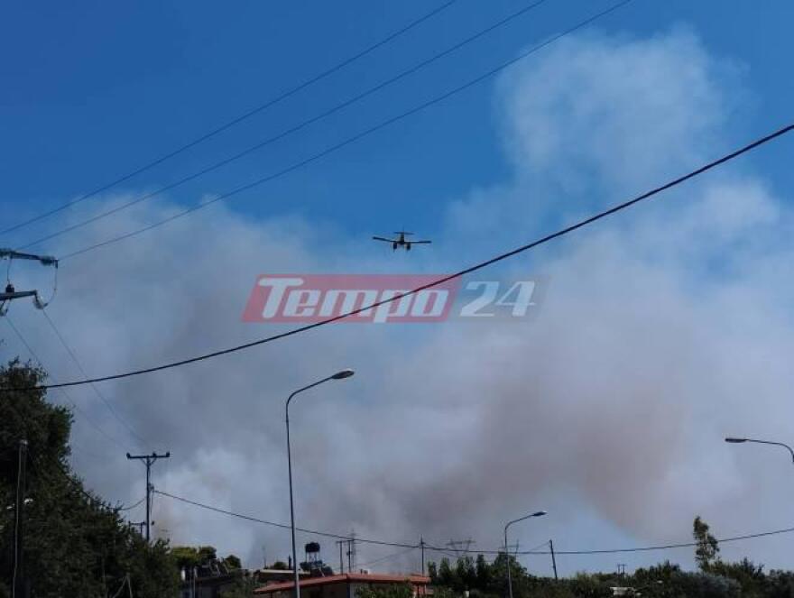 Φωτιά στην Αχαΐα: Εκτός ελέγχου η πυρκαγιά στην Καλλιθέα 