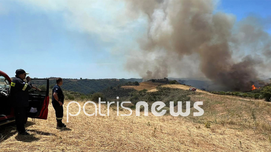 Φωτιά στην περιοχή Άγναντα Ηλείας, κοντά στον οικισμό οι φλόγες - Τραυματίστηκε πυροσβέστης