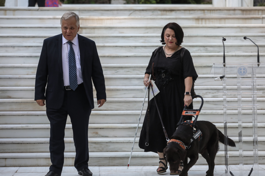 Σκύλος - οδηγός έκλεψε την παράσταση στη δεξίωση για την 48η επέτειο αποκατάστασης της Δημοκρατίας