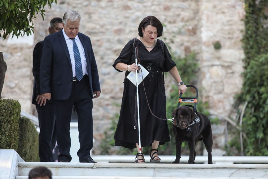 Σκύλος - οδηγός έκλεψε την παράσταση στη δεξίωση για την 48η επέτειο αποκατάστασης της Δημοκρατίας