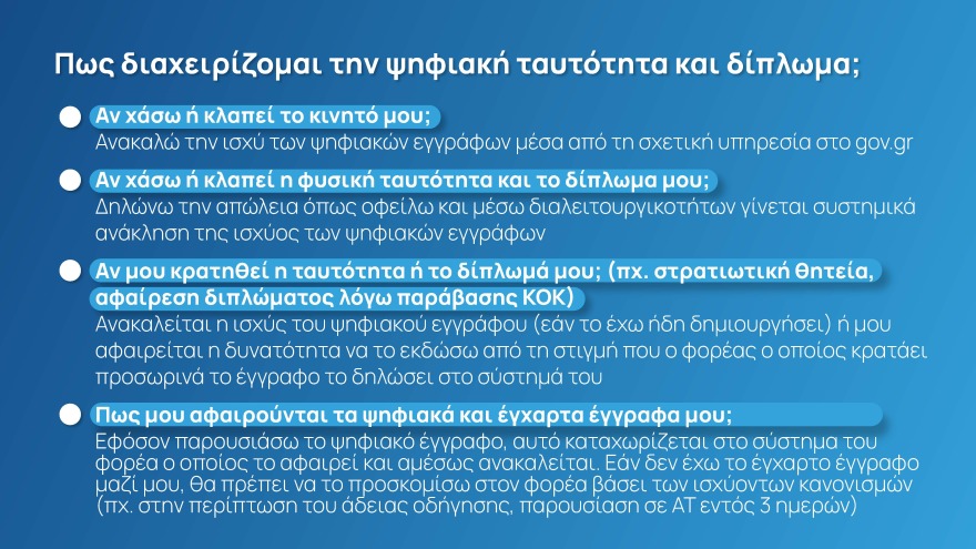 Gov.gr Wallet: Ταυτότητα και δίπλωμα με ένα «κλικ» στο κινητό μας - 17 ερωταπαντήσεις