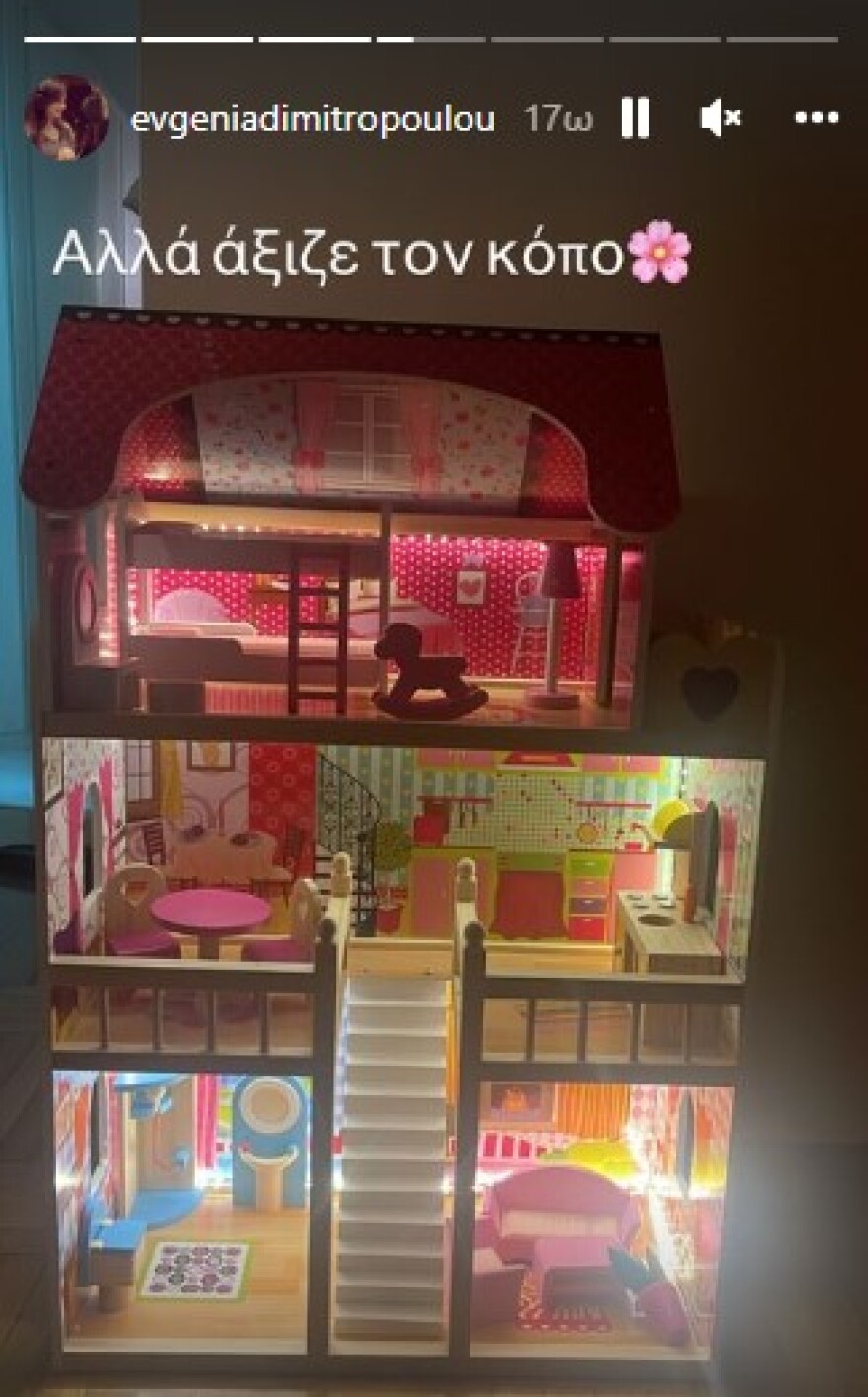 Ευγενία Δημητροπούλου: Το κουκλόσπιτο που έφτιαξε για την κόρη της