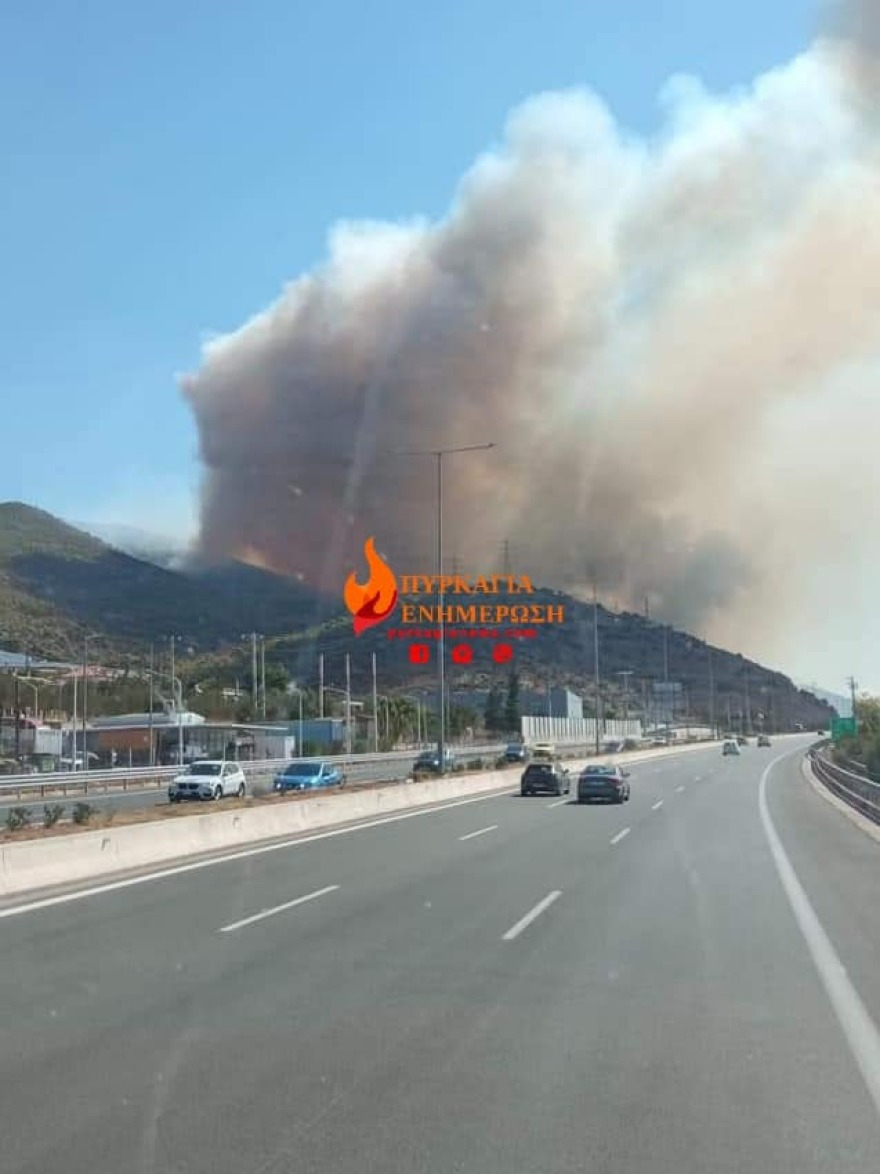 Φωτιά στη Νέα Πέραμο: Άνοιξε η Εθνική, μήνυμα του 112 για εκκένωση προς Μέγαρα