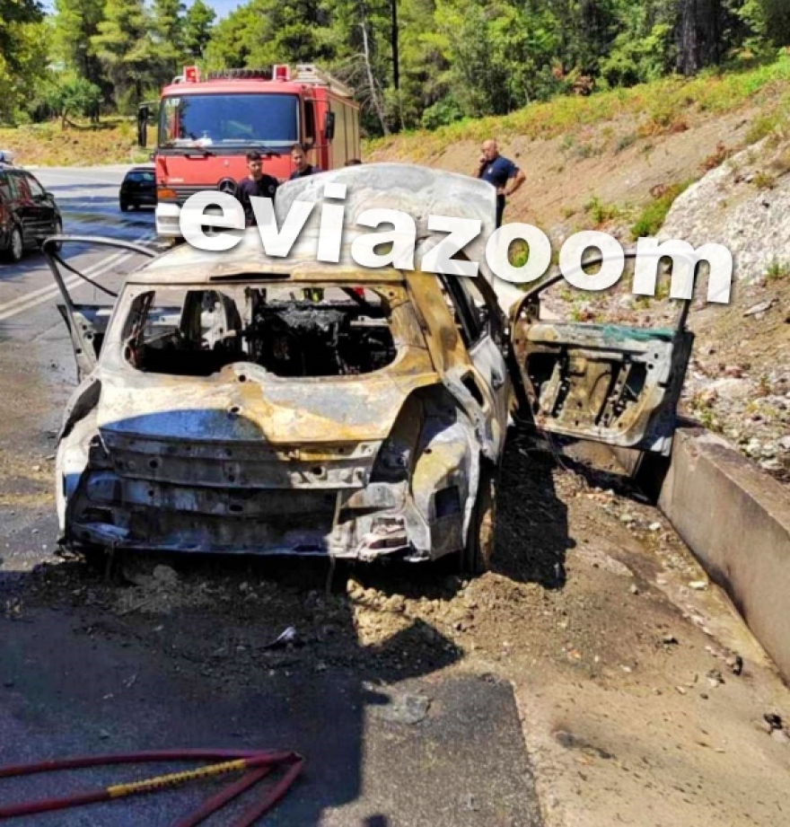 Εύβοια: Παρανάλωμα του πυρός έγινε αυτοκίνητο – Διασώθηκαν ο οδηγός και τα δύο παιδιά του