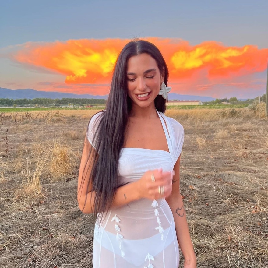 Dua Lipa: Με διάφανο φόρεμα σε γάμο γκέι φίλων της