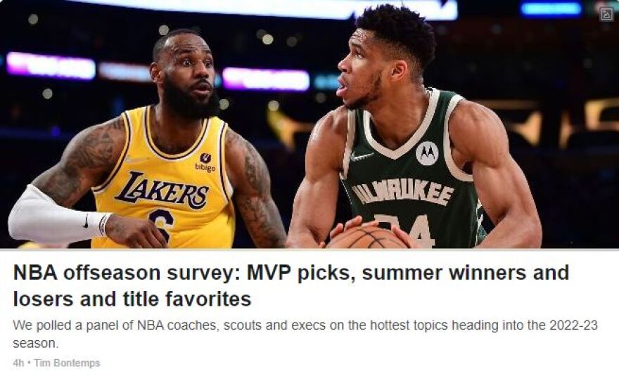 Γιάννης Αντετοκούνμπο: Κορυφαίος παίκτης του NBA, σύμφωνα με το ESPN