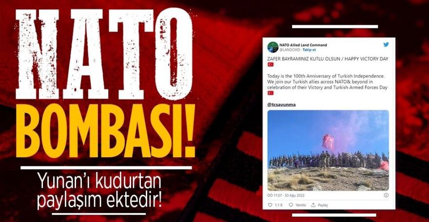 Η ανάρτηση του στρατηγείου της Σμύρνης του ΝΑΤΟ με συγχαρητήρια για το 1922