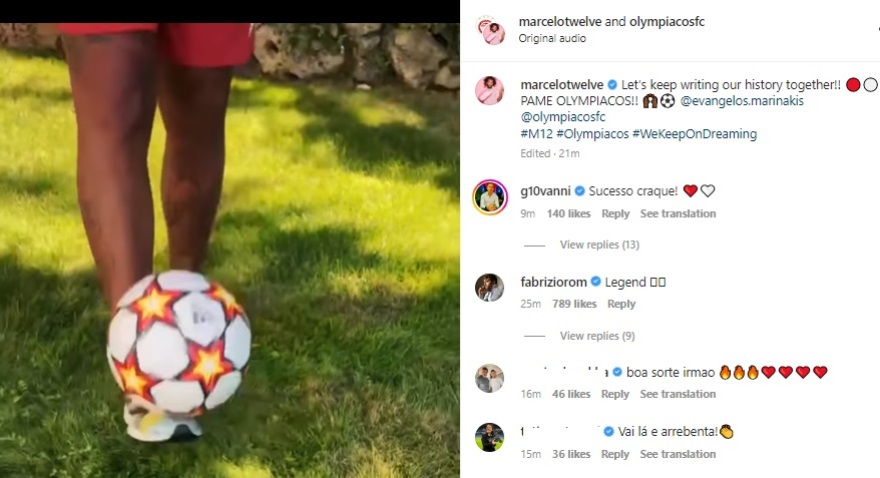 Ολυμπιακός: Το «ερυθρόλευκο» μήνυμα του Μαρσέλο στα ελληνικά - Δείτε βίντεο