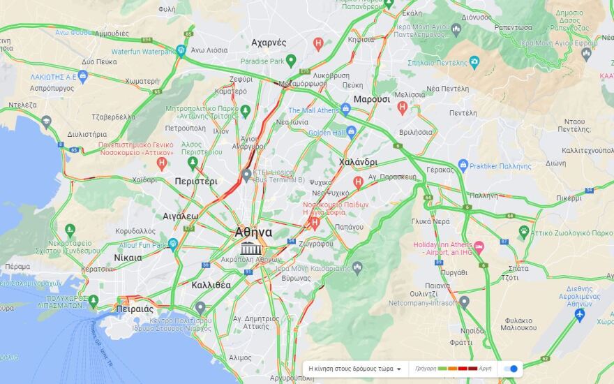 Κίνηση στους δρόμους: Μποτιλιάρισμα από νωρίς το πρωί, καθυστερήσεις στον Κηφισό στο ρεύμα ανόδου