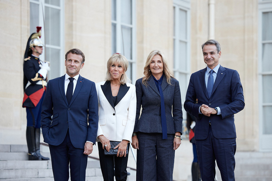 Φωτογραφίες από την επίσκεψη Μητσοτάκη στο Ελιζέ