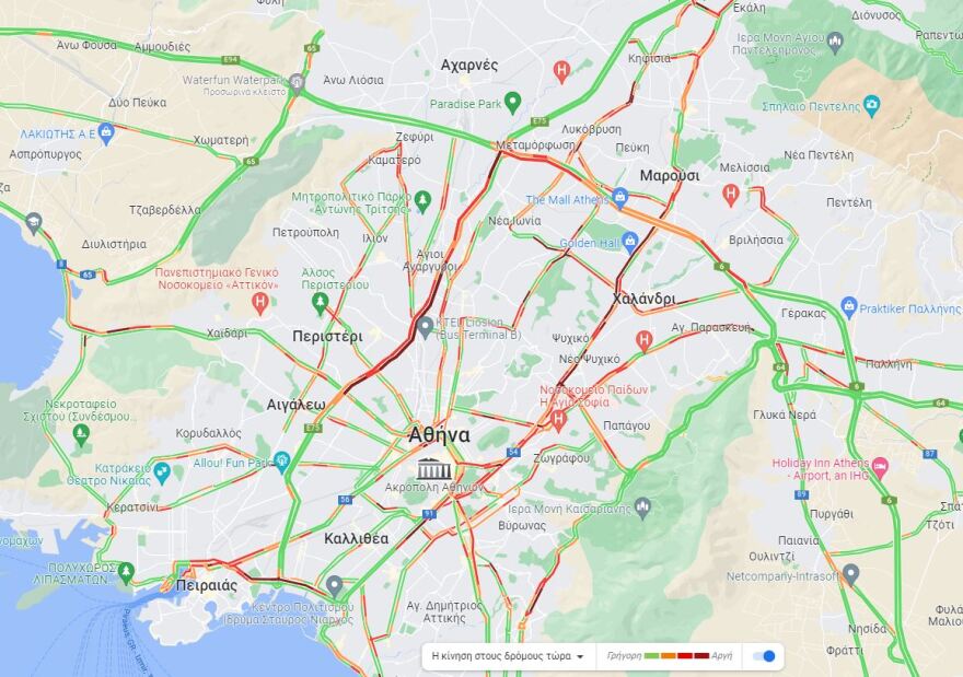 Κίνηση στους δρόμους: Μποτιλιάρισμα στον Κηφισό - Live η κίνηση τώρα 