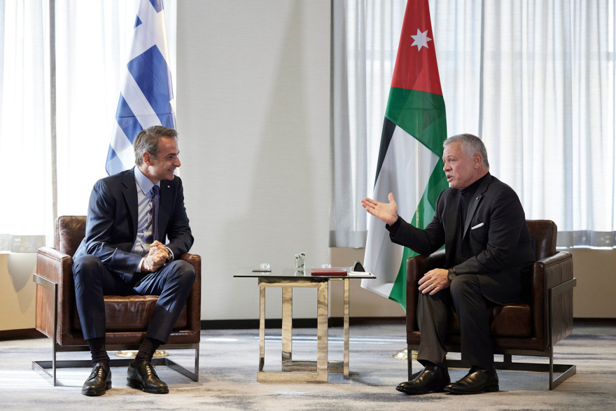 Τετ α τετ Μητσοτάκη με τον βασιλιά της Ιορδανίας Abdullah II - Δείτε φωτογραφίες