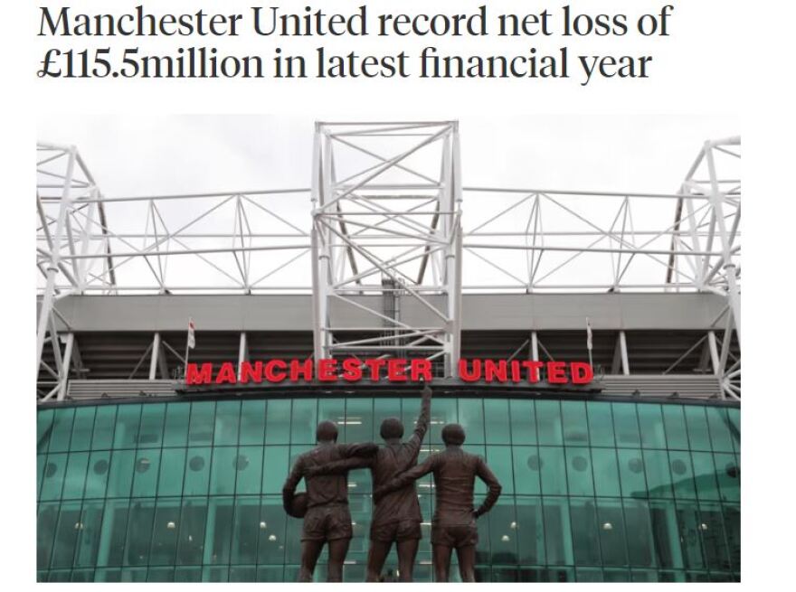 «Μαύρη τρύπα» 115,5 εκατ. λιρών ανακοίνωσε για τη σεζόν 2021-22 η Μάντσεστερ Γιουνάιτεντ 