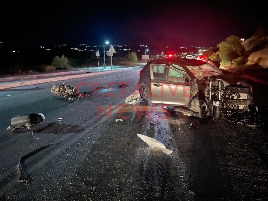 Ηράκλειο Κρήτης: Νεκρός άνδρας μετά από σφοδρή σύγκρουση μηχανής με αυτοκίνητο