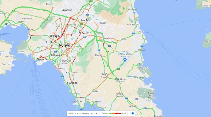 Κίνηση στους δρόμους: Πού έχει μποτιλιάρισμα τώρα, δείτε live