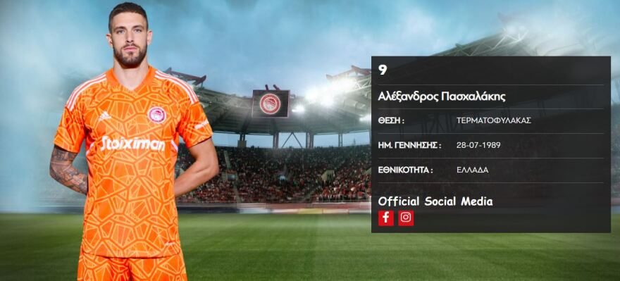 Αλέξανδρος Πασχαλάκης: Επέλεξε τη φανέλα του Ολυμπιακού με το Νο9 