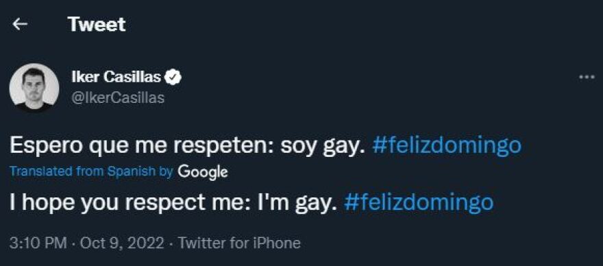  Άναψε φωτιές με tweet του ο Κασίγιας: «Ελπίζω να με σεβαστείτε, είμαι gay»