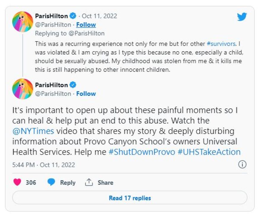 Πάρις Χίλτον: «Με “κρατούσαν κάτω” και με κακοποιούσαν σεξουαλικά στο σχολείο της Γιούτα»