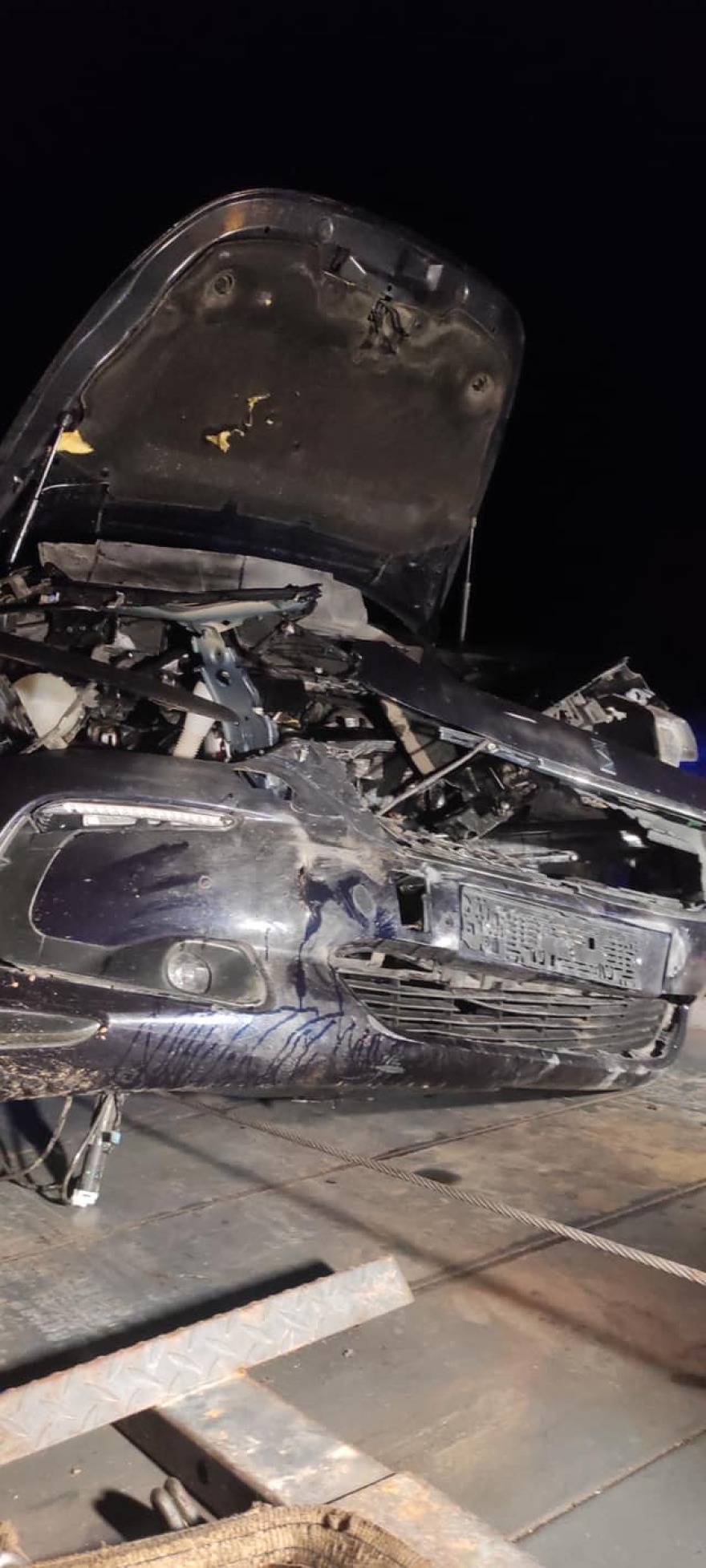 Τροχαίο ατύχημα - Πέτρος Δούκας: Συγκρούστηκε με αγριογούρουνο, «σμπαράλια» το αυτοκίνητο (φωτογραφίες)