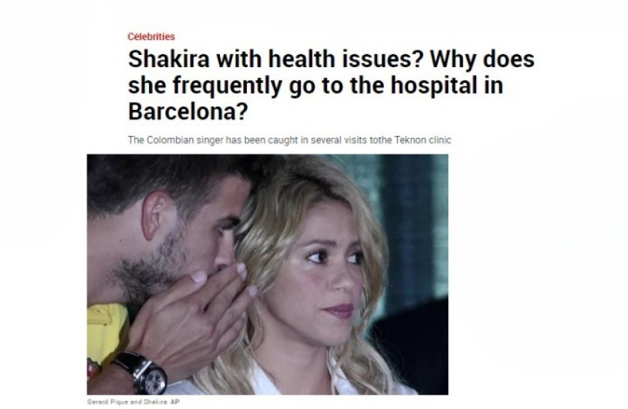 Σακίρα: Ανησυχία για την υγεία της τραγουδίστριας - Επισκέπτεται συχνά νοσοκομείο στη Βαρκελώνη 