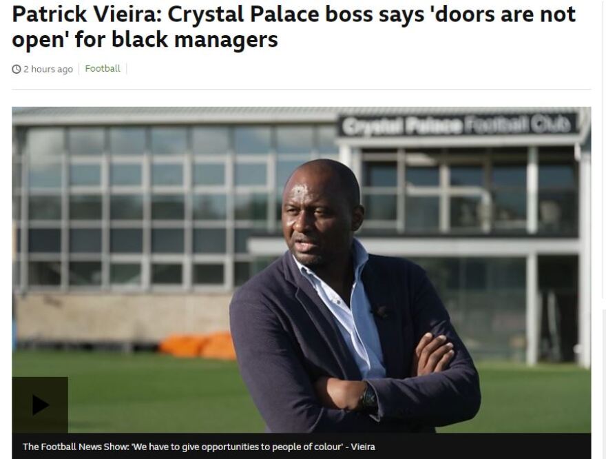 Βιεϊρά: «Οι πόρτες δεν είναι ανοιχτές για τους μαύρους προπονητές»