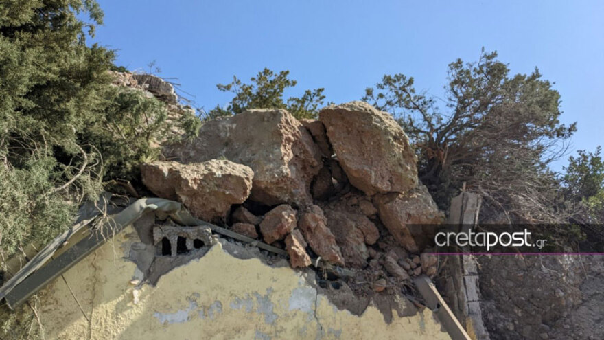 Κρήτη: Δεκάδων τόνων ο βράχος που καταπλάκωσε το δωμάτιο και σκότωσε τη 45χρονη - «Κινδυνεύει όλος ο οικισμός»