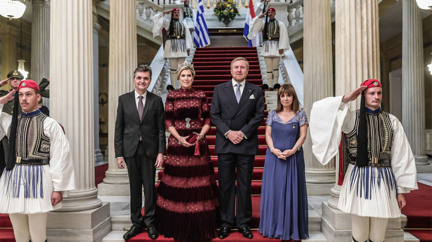 Όλα όσα έγιναν στο δείπνο προς τιμήν του βασιλικού ζεύγους της Ολλανδίας στο Προεδρικό - Δείτε φωτογραφίες 