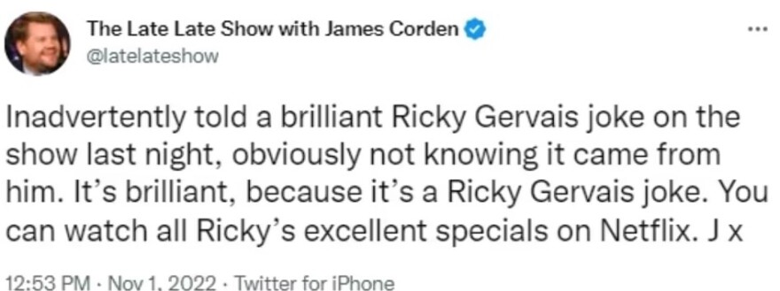 Τζέιμς Κόρντεν: Κωμικοί «ξεμπροστιάζουν» τον παρουσιαστή - «Έκλεψε» αστείο του Νόελ Φίλντινγκ 