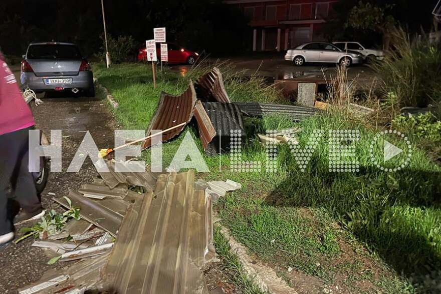 Πύργος: Ανεμοστρόβιλος σάρωσε την περιοχή των ΚΤΕΛ - Ξήλωσε στέγες