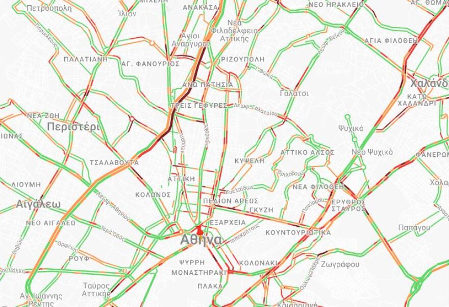 Κίνηση: Στα «κόκκινα» οι κεντρικοί δρόμοι της Αττικής