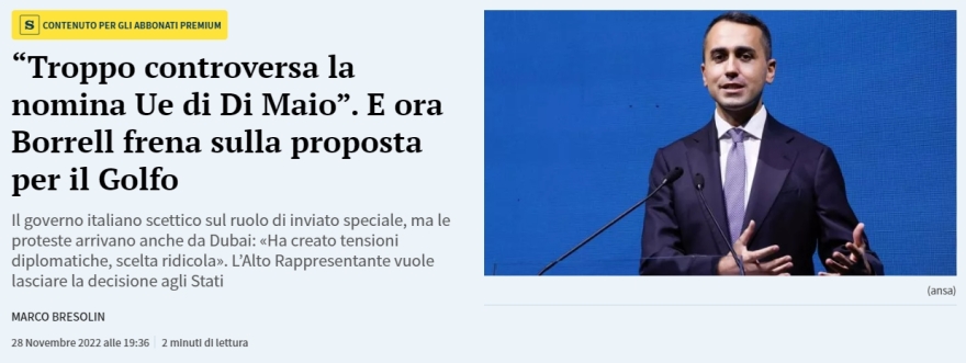 La Stampa: Φαβορί ο Αβραμόπουλος για τη θέση απεσταλμένου της ΕΕ στον Περσικό Κόλπο
