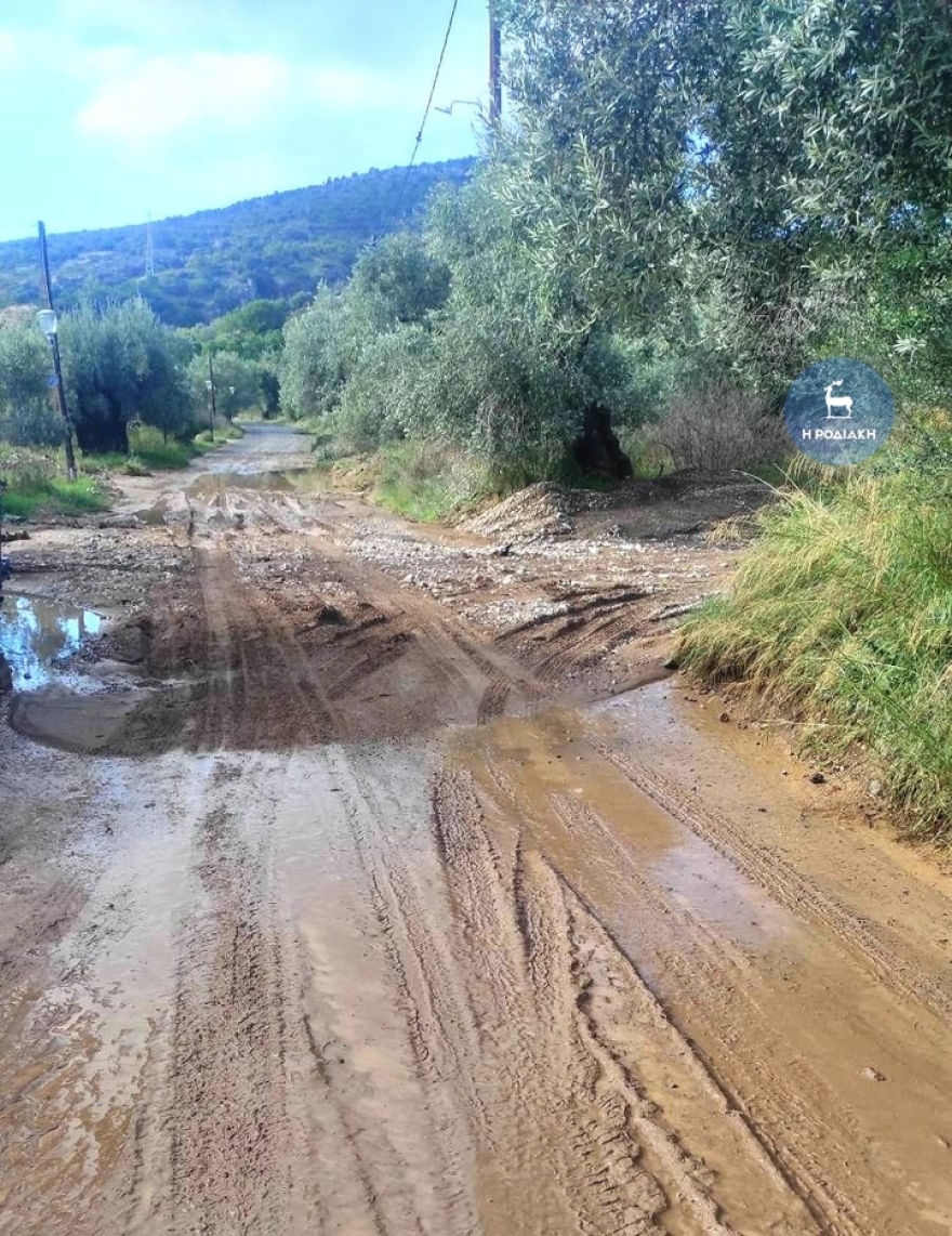Ρόδος: Ζημιές σε χωριά και αγροτικούς δρόμους, από την ισχυρή βροχόπτωση που έπληξε το νησί