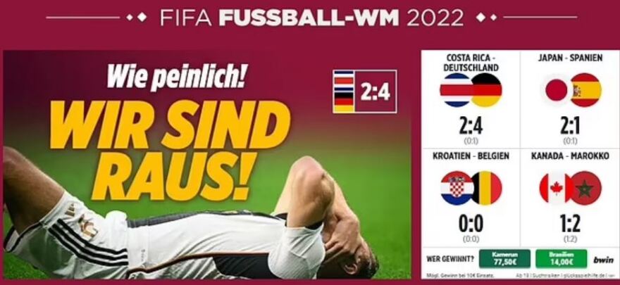 Μουντιάλ 2022: «Τι ντροπή» - Τα γερμανικά ΜΜΕ περνάνε «γενεές14» τα Πάντσερ μετά τον αποκλεισμό