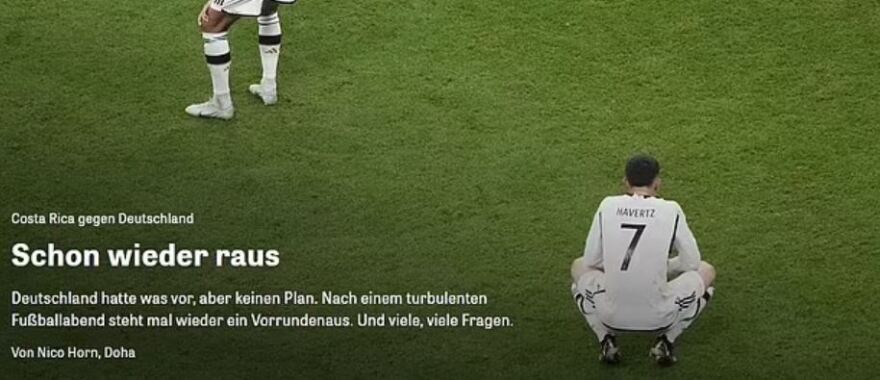 Μουντιάλ 2022: «Τι ντροπή» - Τα γερμανικά ΜΜΕ περνάνε «γενεές14» τα Πάντσερ μετά τον αποκλεισμό