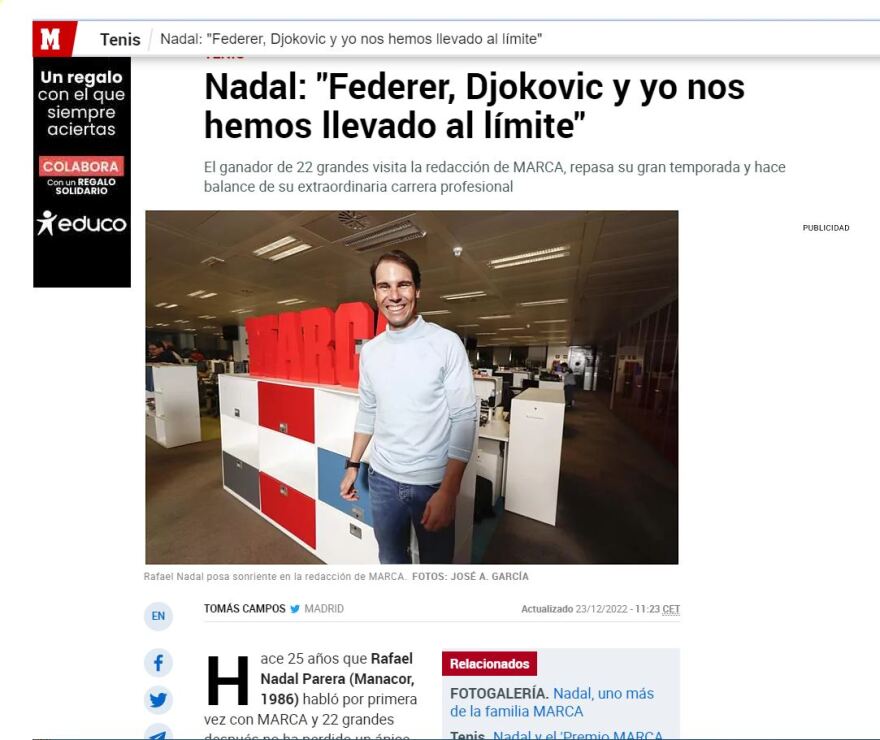 Ράφαελ Ναδάλ: «Δεν είχα ποτέ την εμμονή να γίνω ο κορυφαίος»