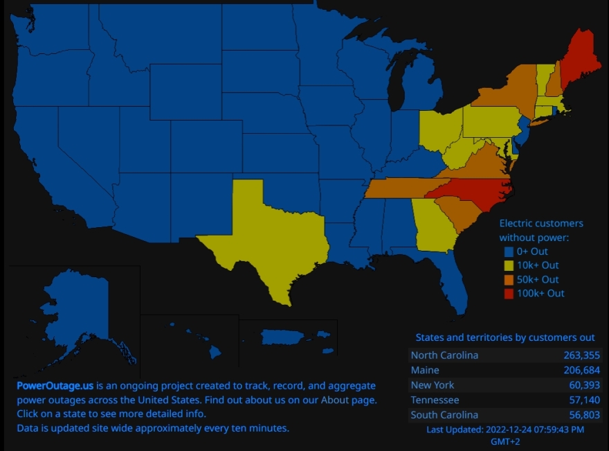 «Κυκλώνας-βόμβα» στις ΗΠΑ: Δρόμοι-παγοδρόμια, πολλοί εγκλωβισμένοι σε αυτοκίνητα