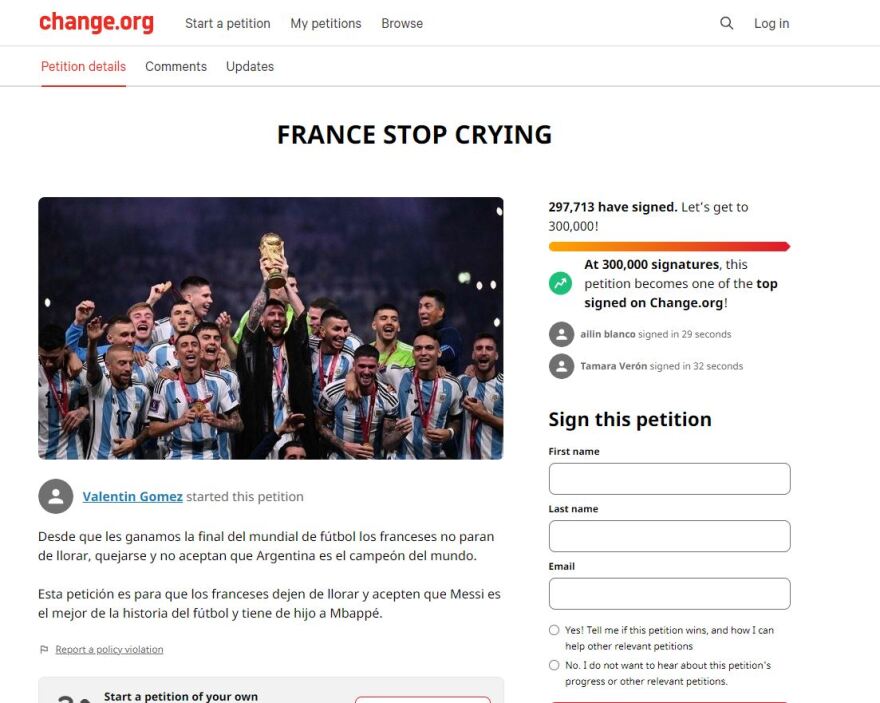 Μουντιάλ 2022: Οι Αργεντινοί μαζεύουν υπογραφές για να σταματήσουν το... κλάμα οι Γάλλοι!