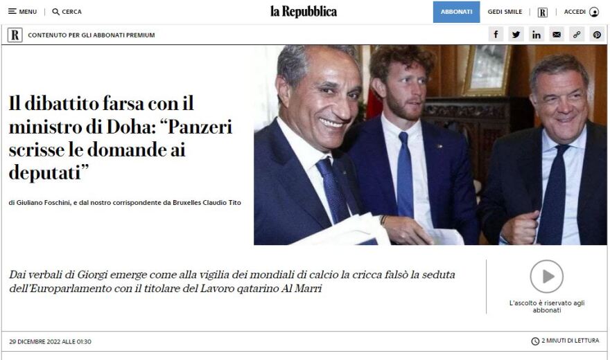 Κατάρ-gate: Ο Τζιόρτζι «καίει» τον Παντσέρι - «Έδινε έτοιμες και τις ερωτήσεις για το Κατάρ»