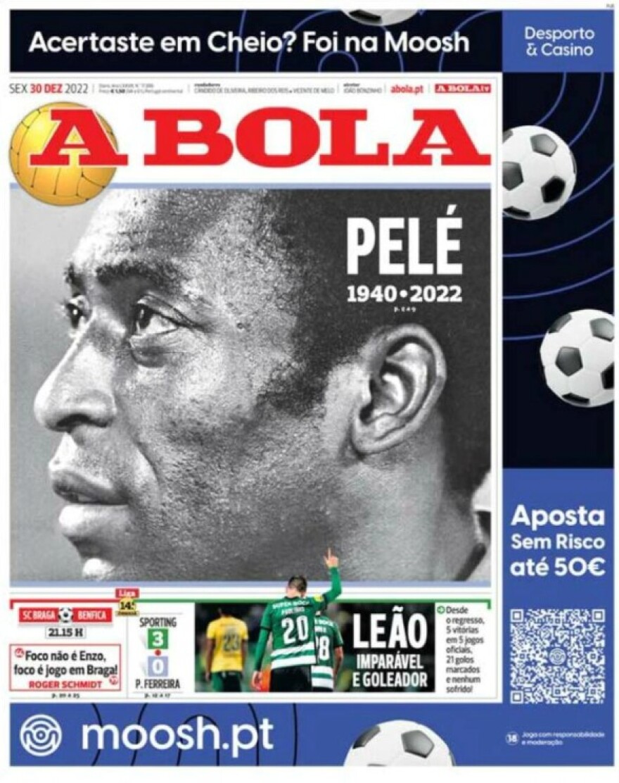 Ο θάνατος του Πελέ στα πρωτοσέλιδα των κορυφαίων εφημερίδων του κόσμου 